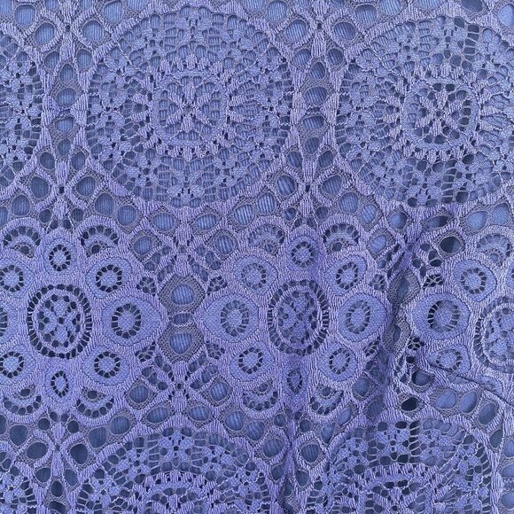 laundry by Shelli Segal Dress Womens 8 Blue Lace Short Sleeve Mini Dress Party - Picture 3 of 11